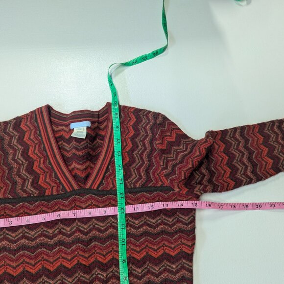 Urchin Size XS Wool Sweater V-Neck Orange/Brown/Maroon - Picture 10 of 10